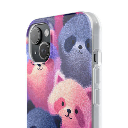 Fluffy Raccoon Cartoon Flexi Cases – Fun and Playful iPhone Case