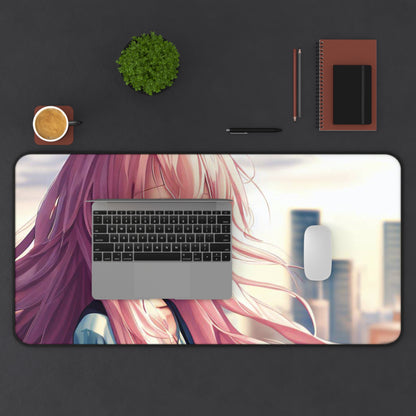 Pink Hair Anime Girl Large Computer Mouse Pad
