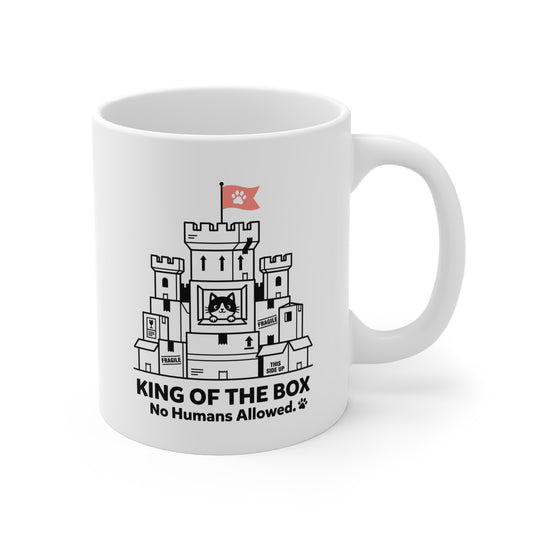 The Cardboard Fortress Cat Mug