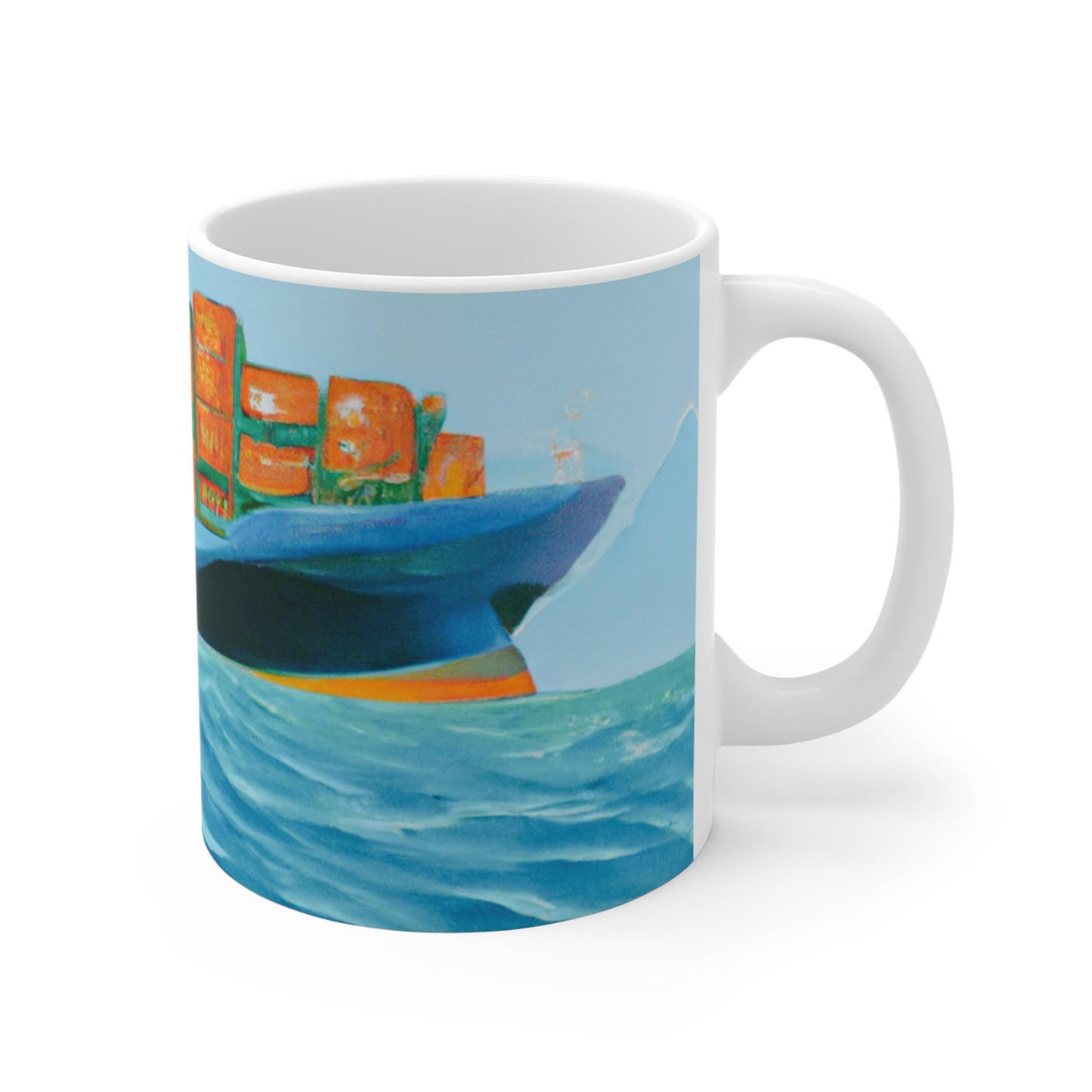Cargo Ship Art Mug