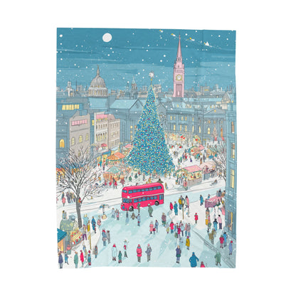 The Enchanted Christmas Market Blanket Plush Throw