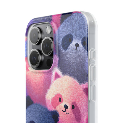 Fluffy Raccoon Cartoon Flexi Cases – Fun and Playful iPhone Case