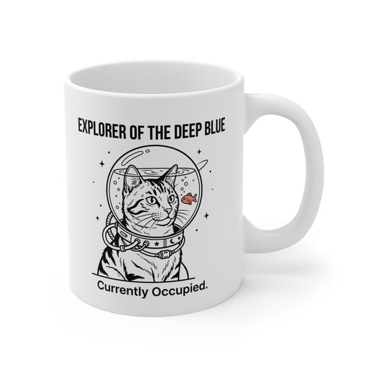 The Fishbowl Astronaut Cat Mug