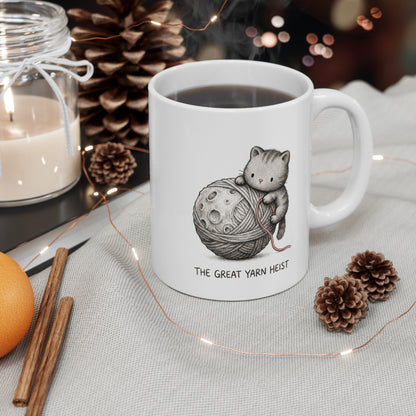 The Stippled Kitten & The Yarn Moon Mug