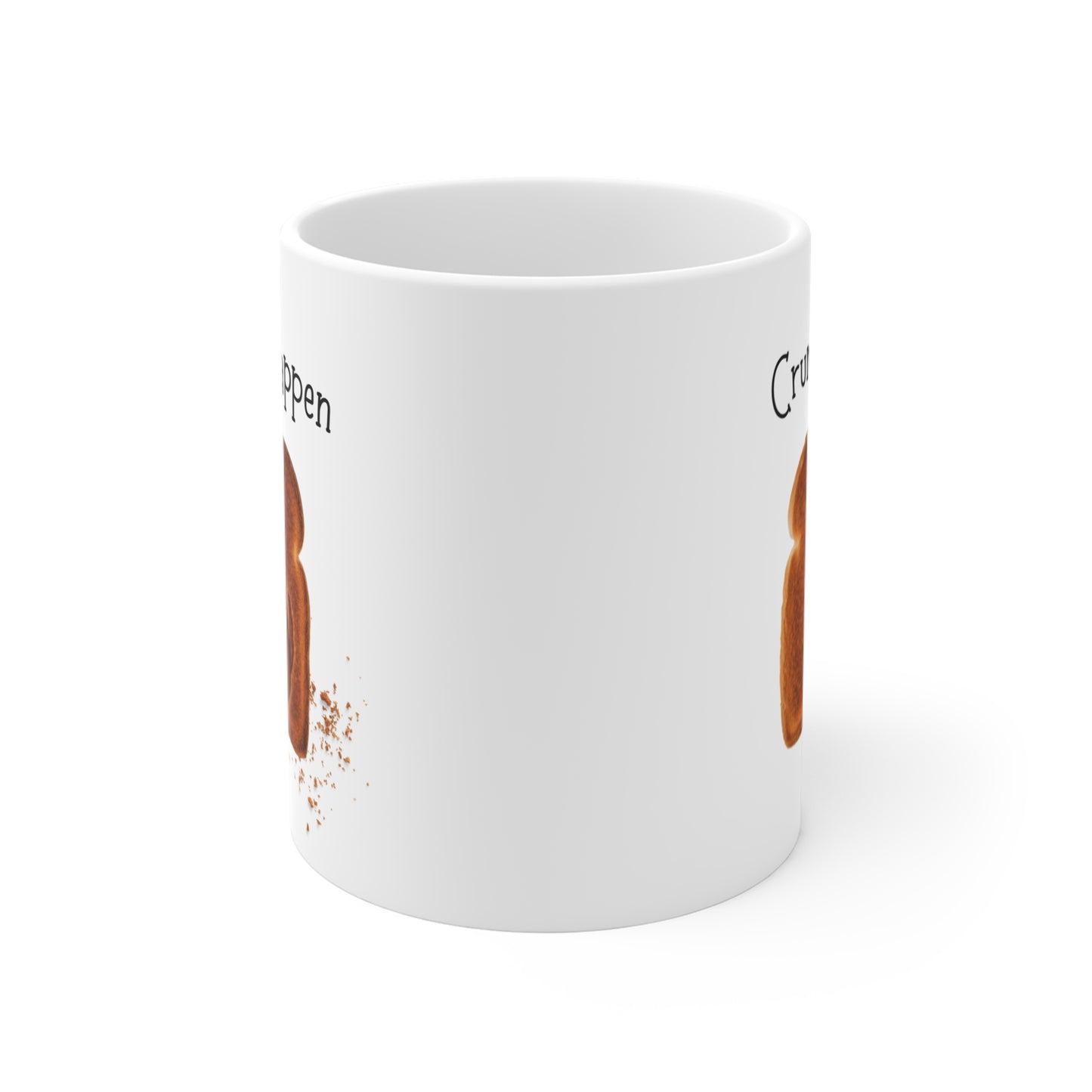Crumbs Happen Toast Dog Mug - Cute Funny Coffee Cup, Gift for Dog Lovers