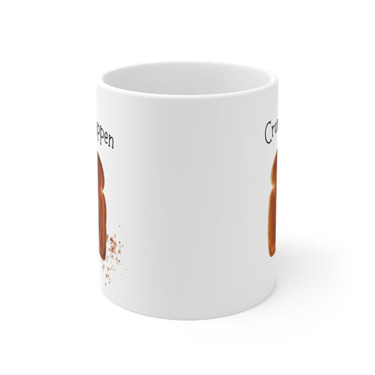 Crumbs Happen Toast Dog Mug - Cute Funny Coffee Cup, Gift for Dog Lovers
