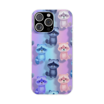 Colorful Raccoon Cartoon Flexi Cases iPhone Case