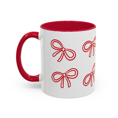 Bow & Sip Coffee Tea Mug in Red or Pink