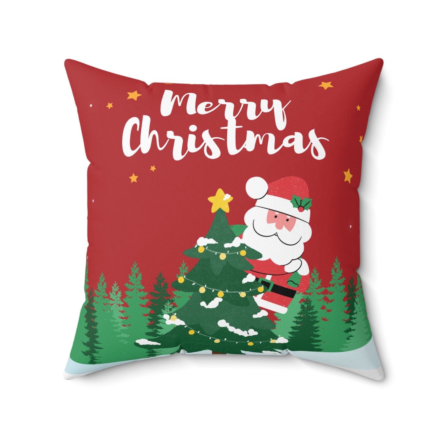 Merry Christmas Santa Claus Faux Suede Cushion