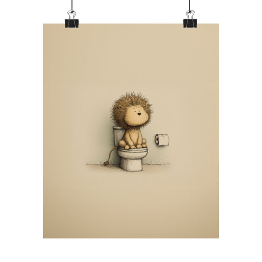 Roar & Restroom Lion Poster