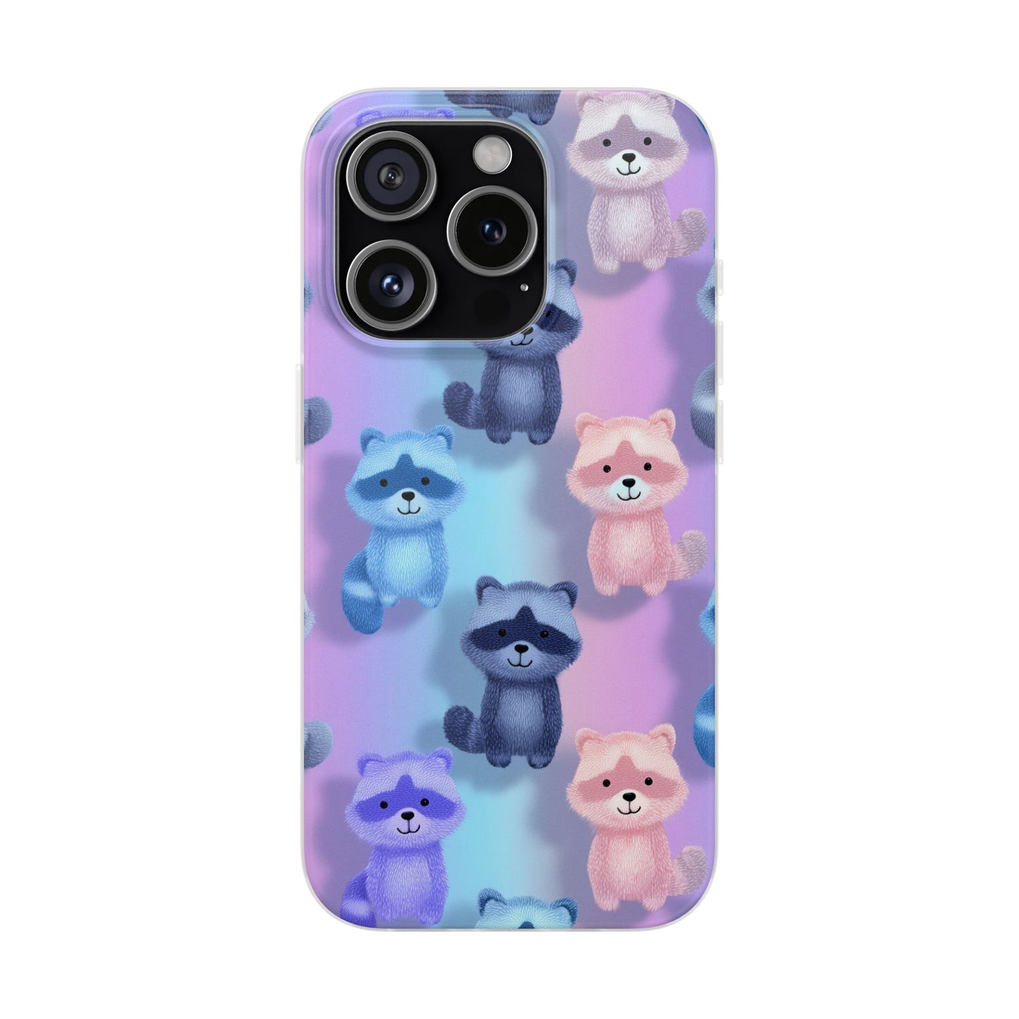 Colorful Raccoon Cartoon Flexi Cases iPhone Case