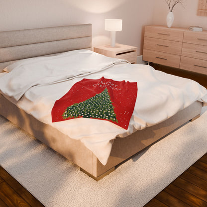 Christmas Tree Holiday Blanket Plush Throw