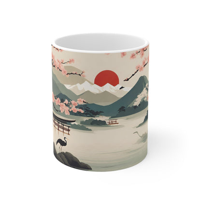 Vintage Japanese Cherry Blossom Art Mug