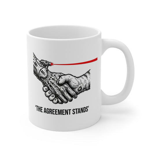 The Alien & Feline Handshake Mug