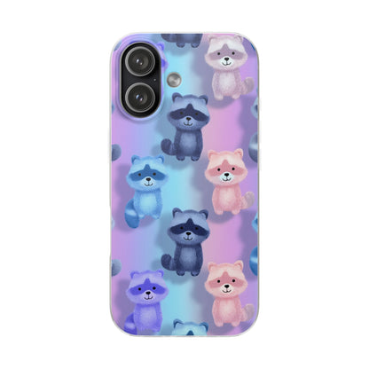 Colorful Raccoon Cartoon Flexi Cases iPhone Case