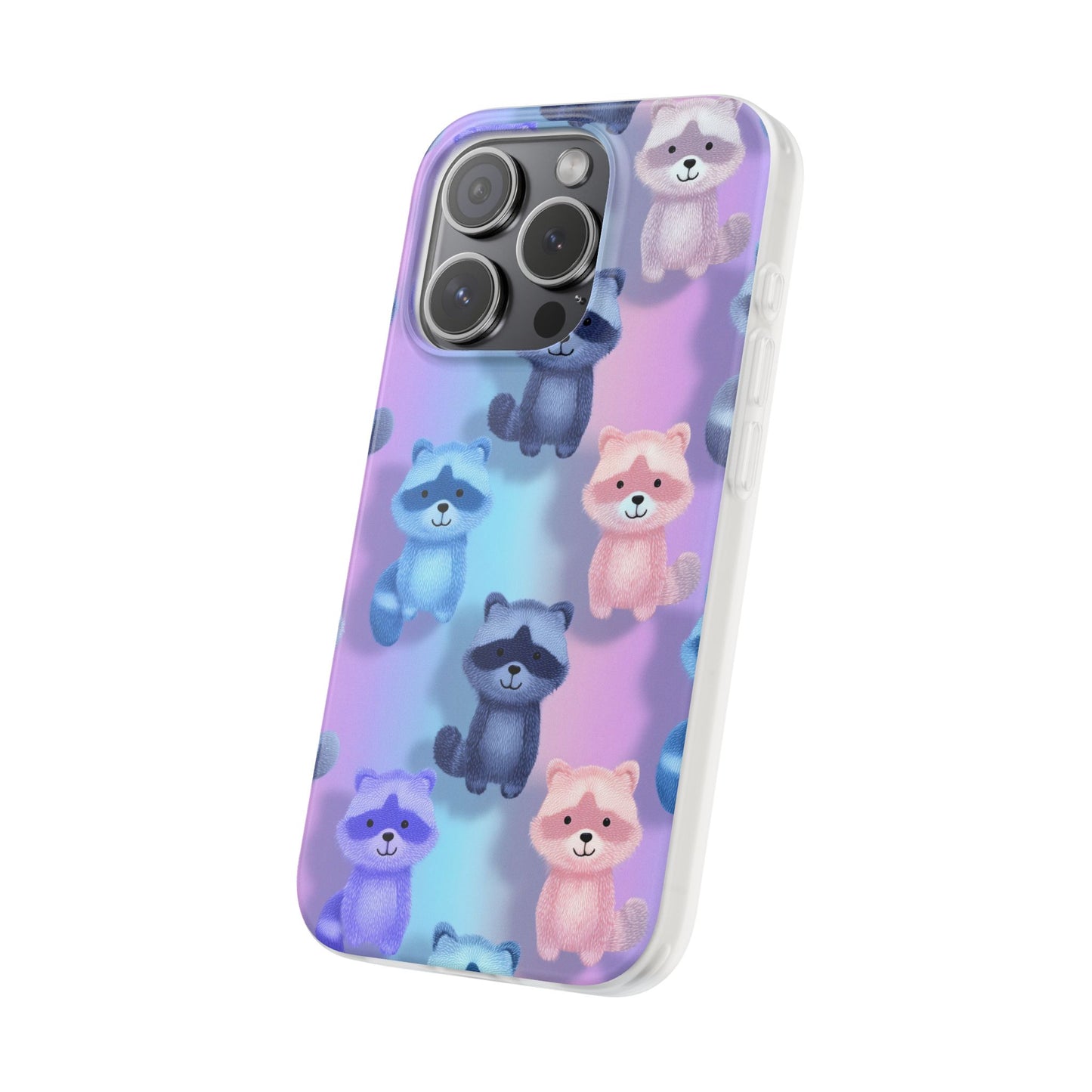 Colorful Raccoon Cartoon Flexi Cases iPhone Case