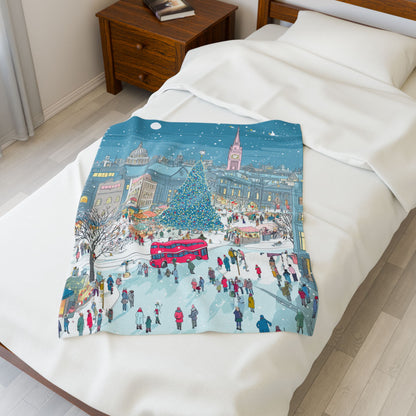 The Enchanted Christmas Market Blanket Plush Throw