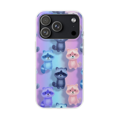 Colorful Raccoon Cartoon Flexi Cases iPhone Case