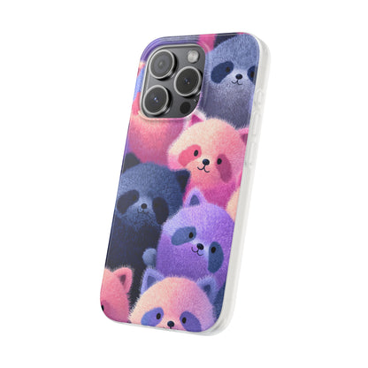 Fluffy Raccoon Cartoon Flexi Cases – Fun and Playful iPhone Case