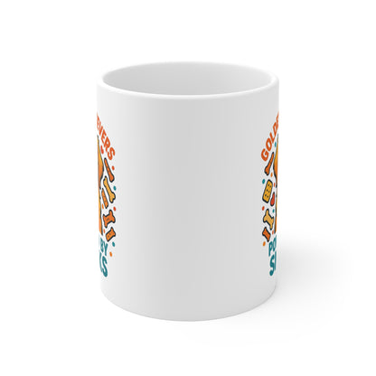 Golden Retrievers Powered by Snacks  11oz Ceramic Coffee Cup