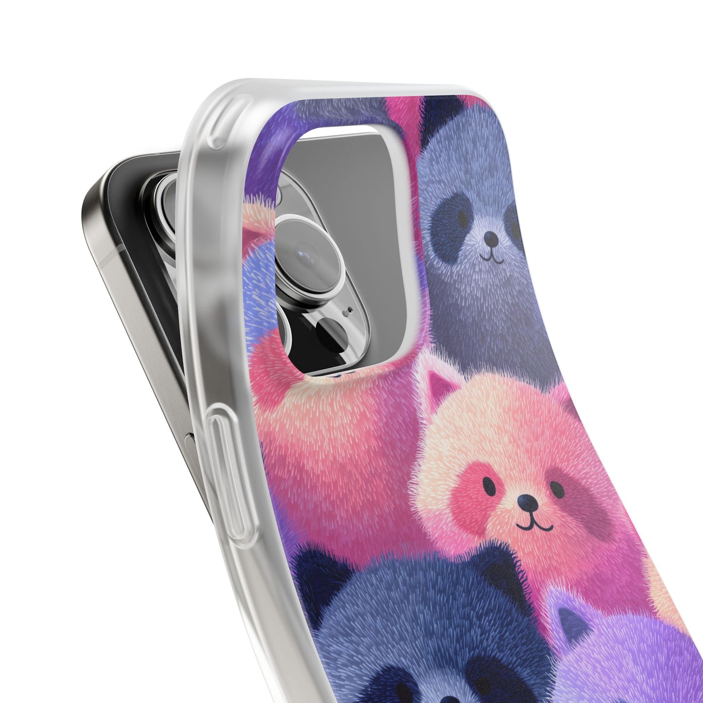 Fluffy Raccoon Cartoon Flexi Cases – Fun and Playful iPhone Case