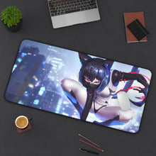 Load image into Gallery viewer, Cyborg Cat Girl Large Mouse Pad
