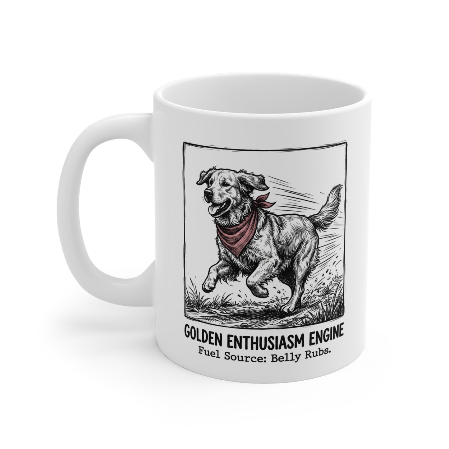 The Golden Retriever Enthusiasm Engine Mug