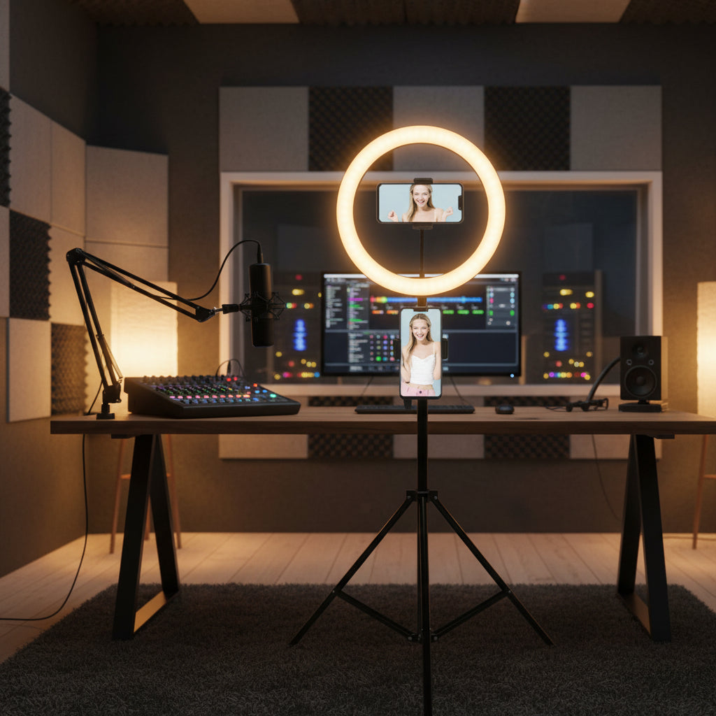 LED Ring Light With Phone Tripod Stand Kit 10"