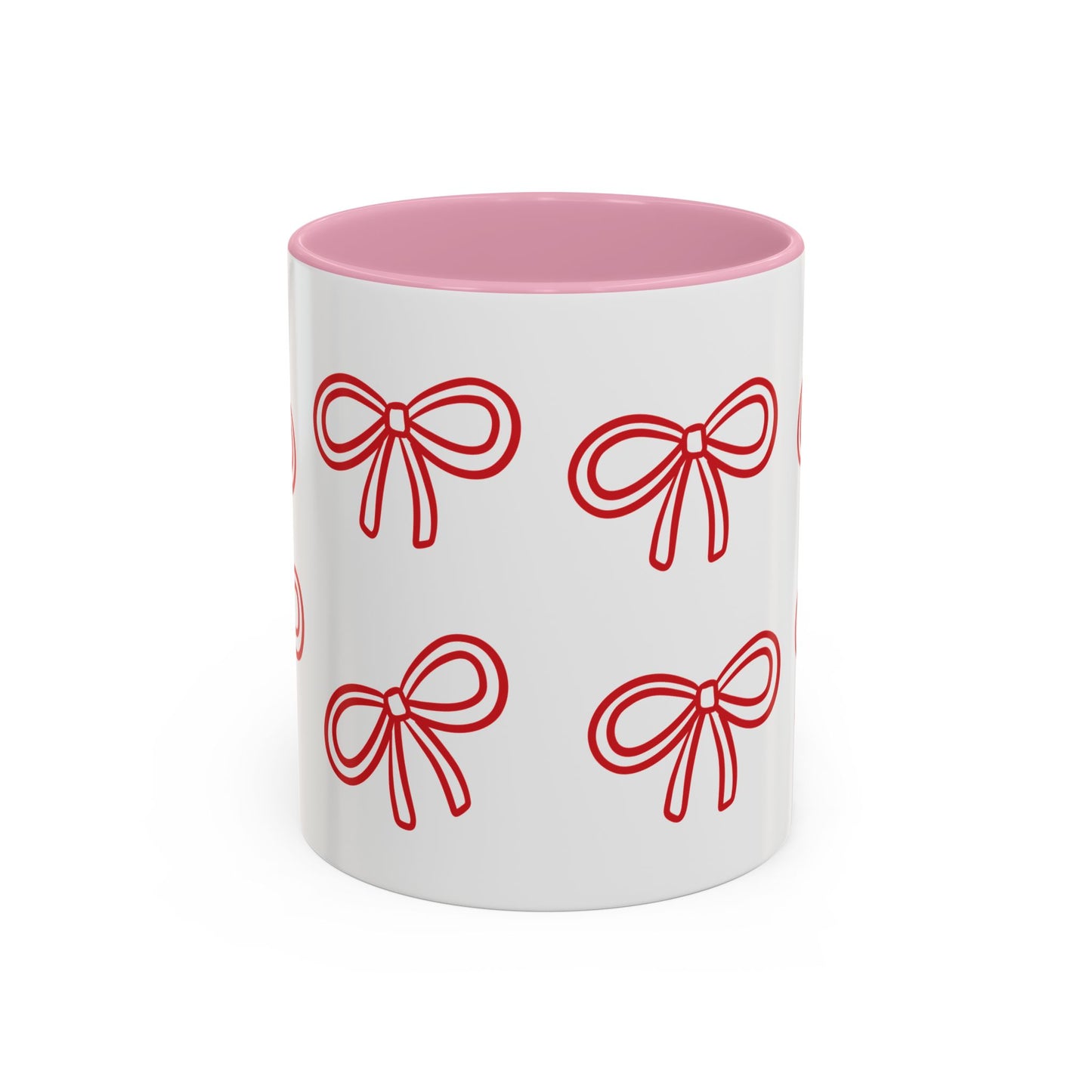 Bow & Sip Coffee Tea Mug in Red or Pink