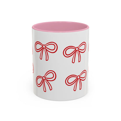Bow & Sip Coffee Tea Mug in Red or Pink