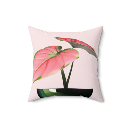 Philodendron Pink Princess in Pot Square Pillow - 3 Sizes