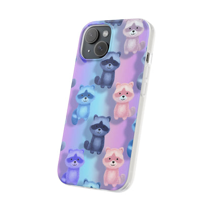 Colorful Raccoon Cartoon Flexi Cases iPhone Case