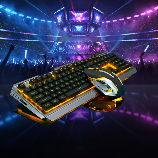 Premium Metal Gaming Keyboard and Mouse Set