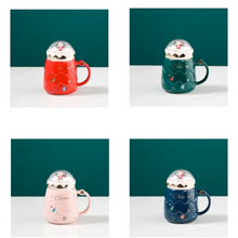 Load image into Gallery viewer, Festive Globe Mug with Lid
