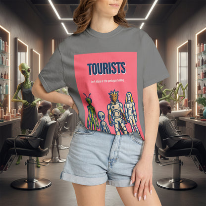 Tourists Alien T-Shirt — Retro Space Visitor Graphic Tee