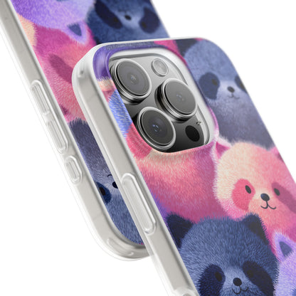 Fluffy Raccoon Cartoon Flexi Cases – Fun and Playful iPhone Case