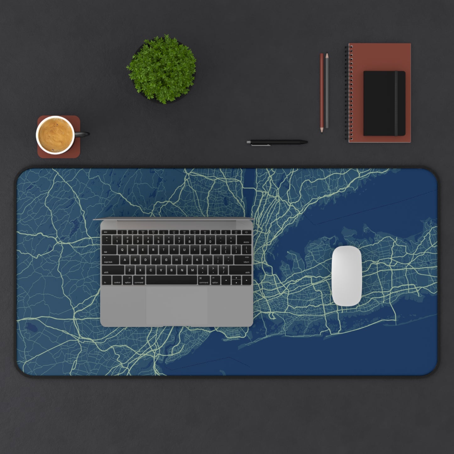Glowing NYC X Ray Map Desk Mat