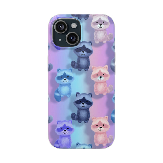 Colorful Raccoon Cartoon Flexi Cases iPhone Case