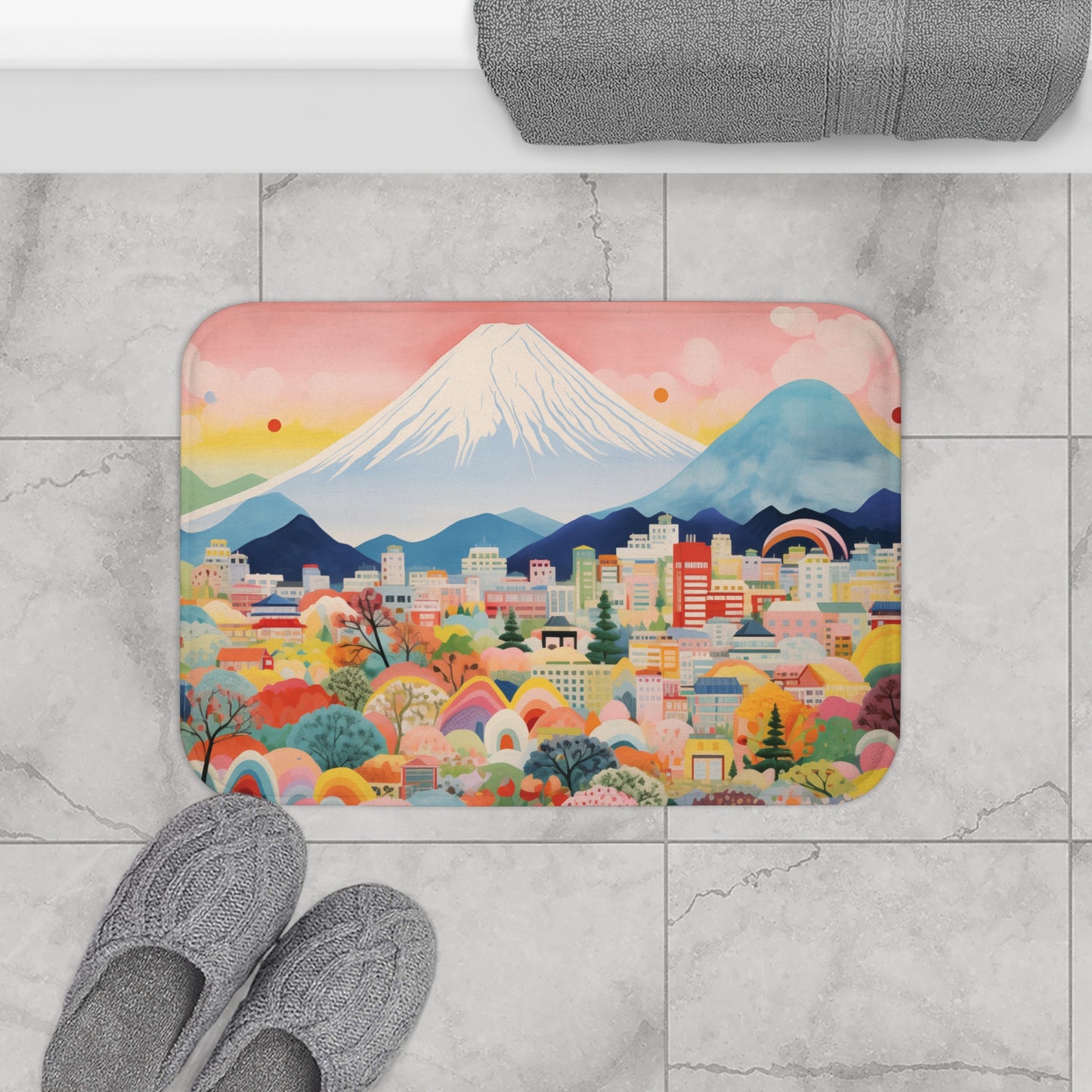 Mount Fuji Skyline Bath Mat