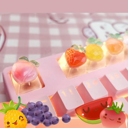 Gaming Translucent Fruit Mechanical Keyboard Keycap - Set of 6