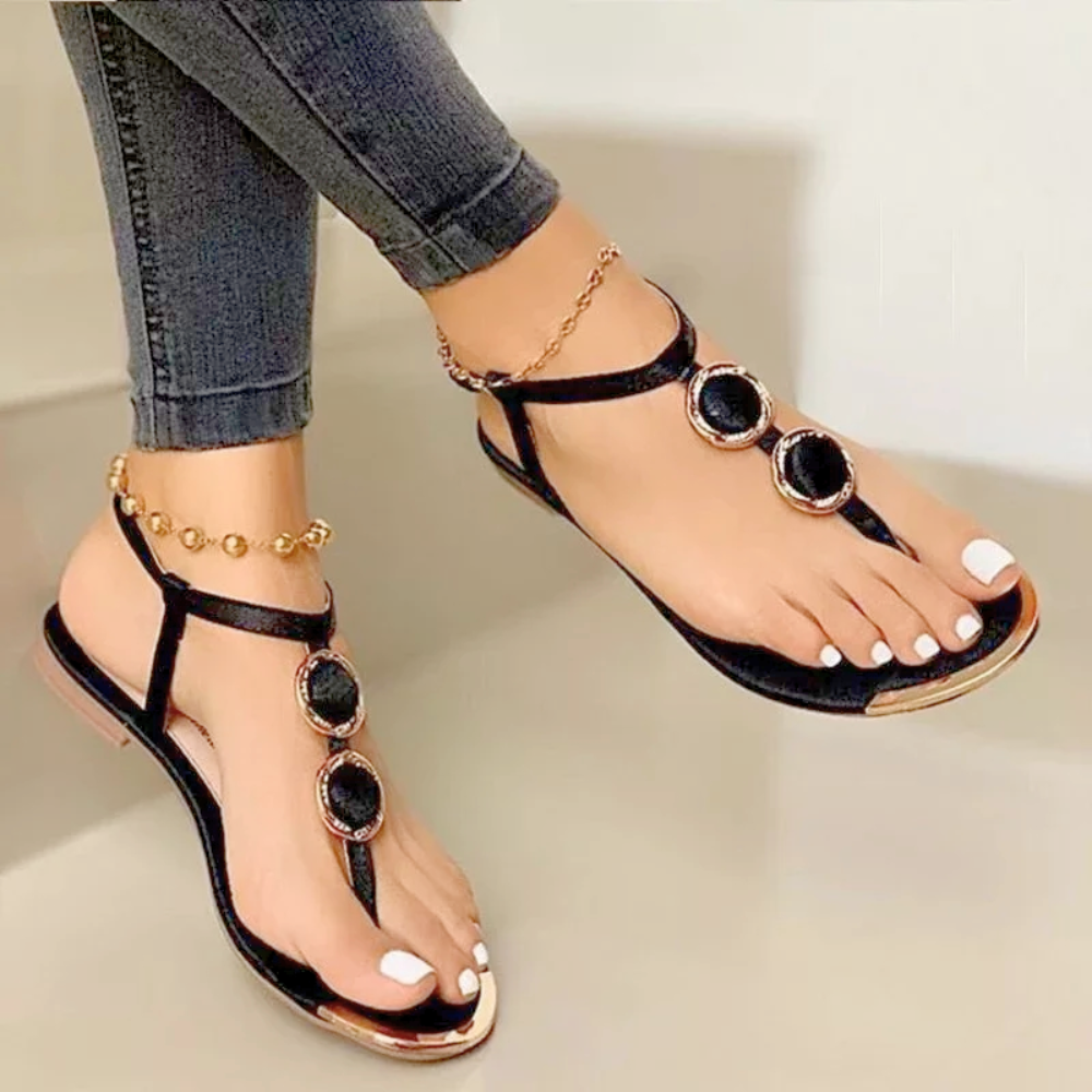 Womens Embellished Thong Sandals