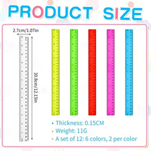 Load image into Gallery viewer, Vibrant Translucent 12-Inch Plastic Rulers - 288 Units
