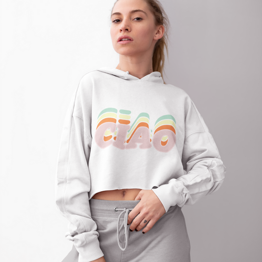 Womens Ciao Multicolored Crop Hoodie