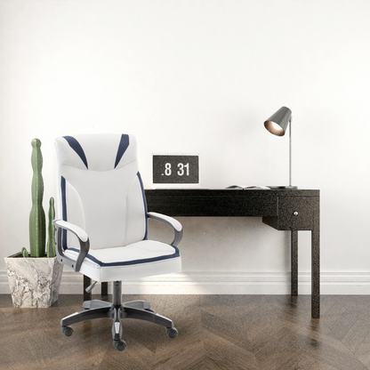 Gaming Racer Theme White Office Computer Chair