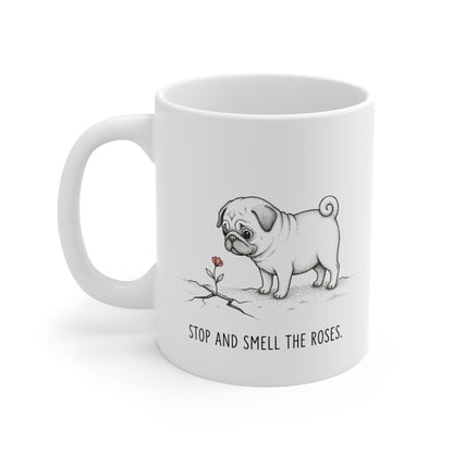 The Pondering Pug & The Tiny Flower Mug