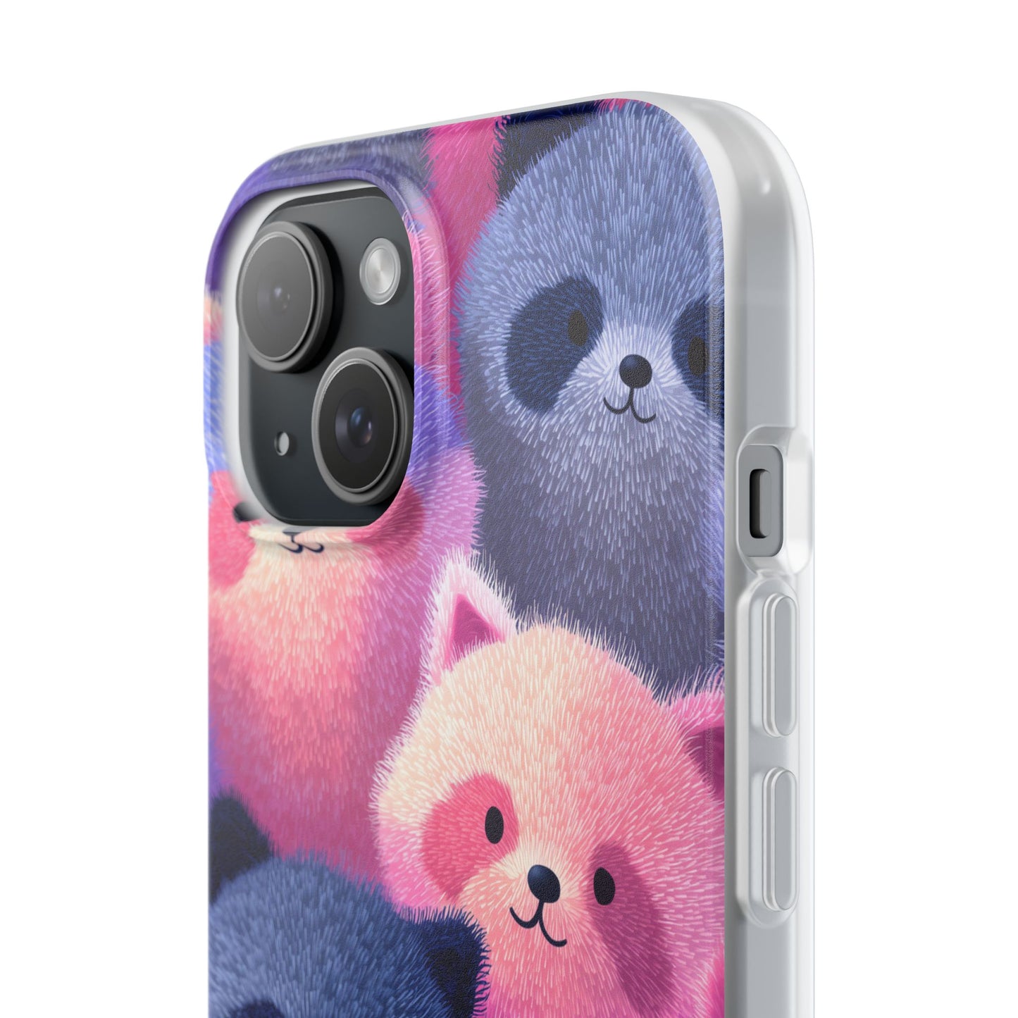 Fluffy Raccoon Cartoon Flexi Cases – Fun and Playful iPhone Case