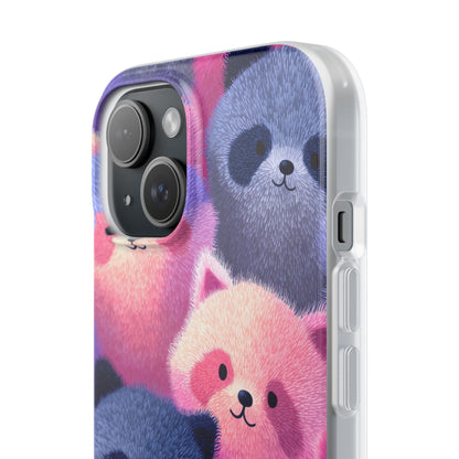 Fluffy Raccoon Cartoon Flexi Cases – Fun and Playful iPhone Case