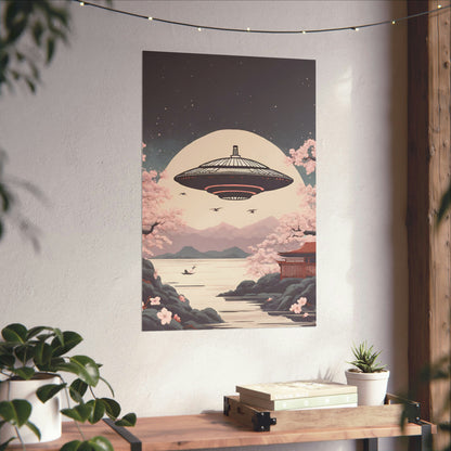 Vintage Japanese UFO Art Poster