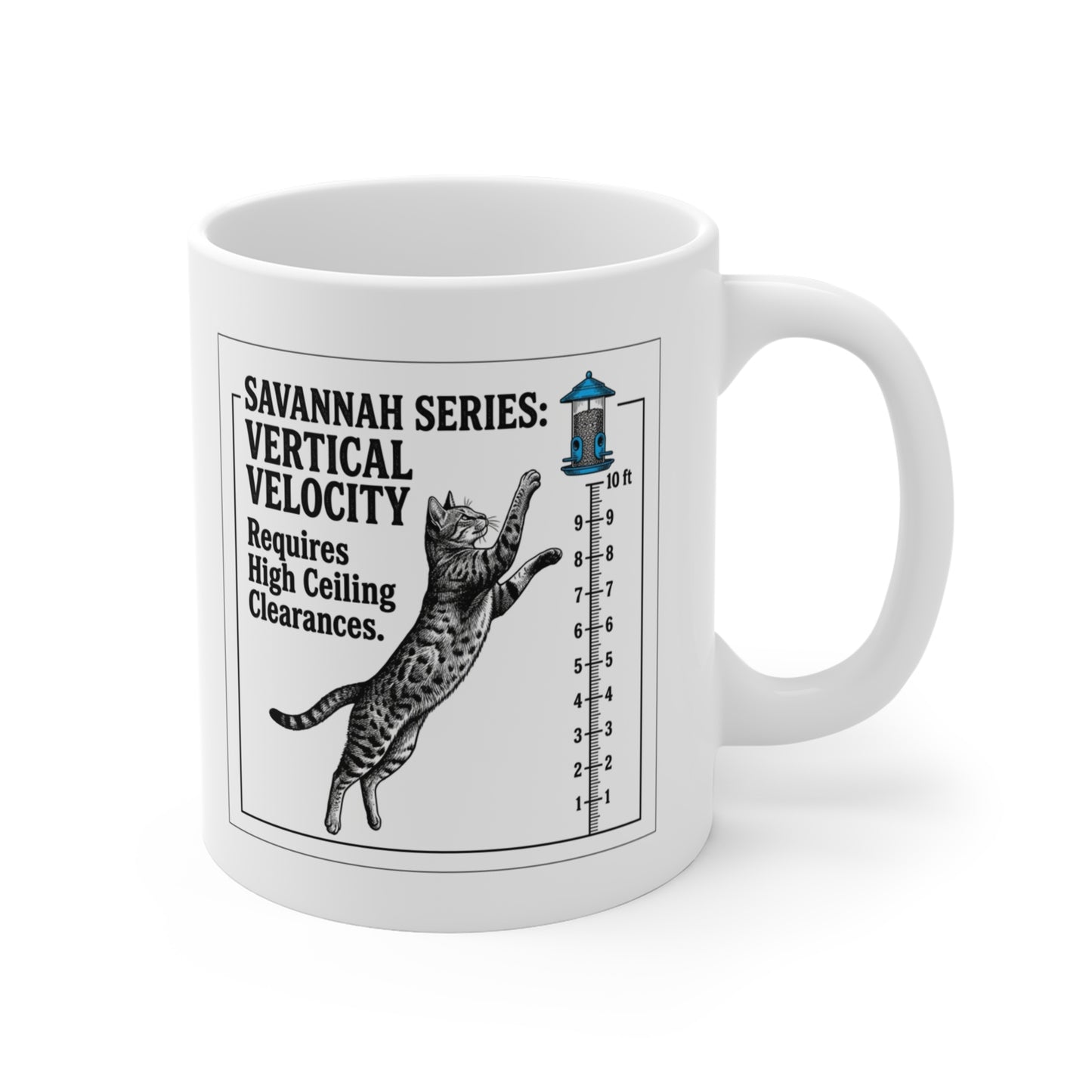 The Savannah Feline Vertical Velocity Chart Mug