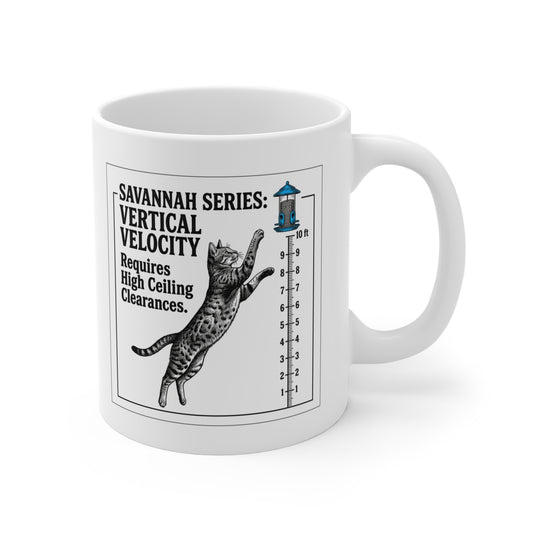 The Savannah Feline Vertical Velocity Chart Mug